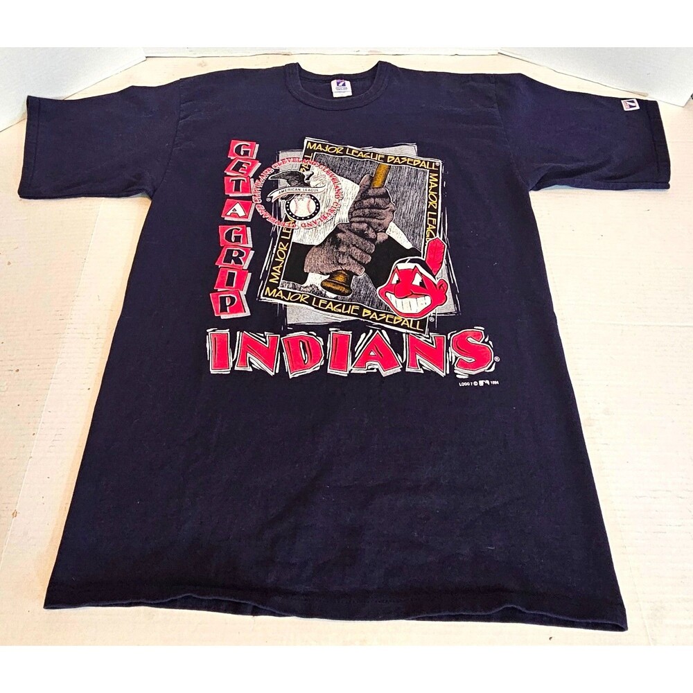 VTG 1994 Logo 7 Cleveland Indians "Get A Grip" Single Stitch T-Shirt Size: XL